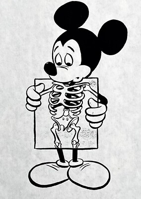 MICKEY MOUSE Chest X RAY Educational Graphics PHOTOCOPY Disney