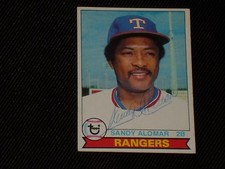 SANDY ALOMAR SR. 1979 TOPPS SIGNED AUTOGRAPHED CARD #144 TEXAS RANGERS