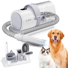 EC.TEAK Pet Grooming Kit, Dog Grooming Clippers with 2.5L Vacuum Suction 99% Pet
