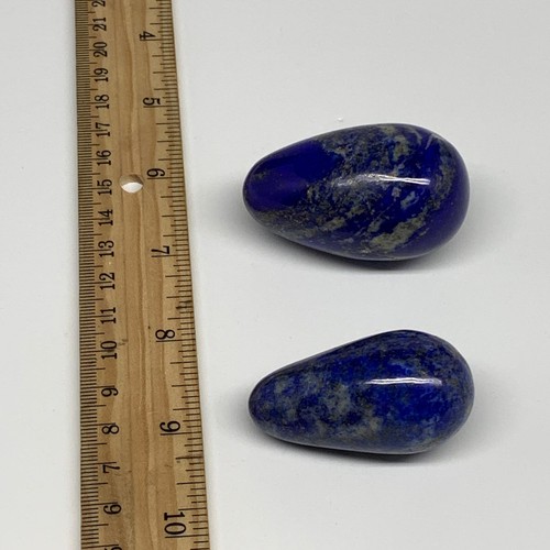 133.1g, 1.9"-2", 2pcs, Natural Lapis Lazuli Egg Polished @Afghanistan, B30410 - Picture 9 of 14