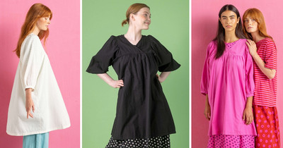 Gudrun Sjoden Hilda Hängerchen Tunika Kleid Künstler Bluse Top Gr. L 16-18: 54'' Brustumfang