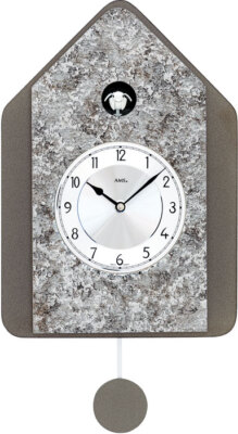 AMS 7496 moderne Kuckucksuhr mit Metallic-Auflage Pendeluhren Holzuhren Wanduhr