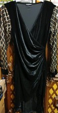 Gamfim XL Wedding Guess Midi Dress '23 Velvet Wrap Long Sleeve Split Sequin Dres