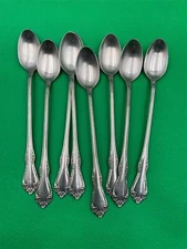 Set of 8 Oneida Stainless Steel MANSFIELD Iced Teaspoons