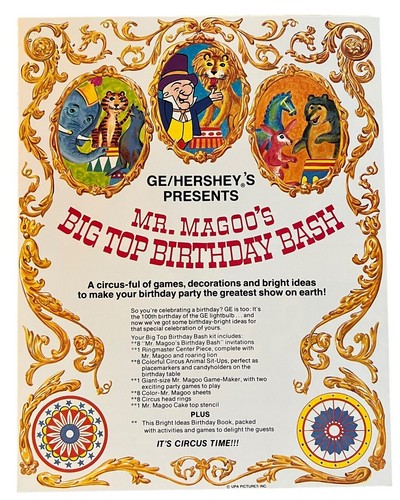 MR MAGOO BIG TOP BIRTHDAY BASH GENERAL ELECTRIC MAIL AWAY PREMIUM CARTOON 60s - Picture 15 of 17