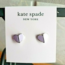 kate spade- heritage spade- small heart stud earrings- frozen lilac- NWT- 48 A48
