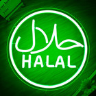 Halal Neon Signs for Wall Decor Dimmable Led Green Restaurant Neon Light Signs f