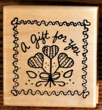 Alias Smith  Rowe A Gift For You Hearts Rubber Stamp Birthday Anniversary