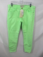Current Elliot Women Jeans 31 Green Denim Skinny The Stiletto Solid Ankle Cotton