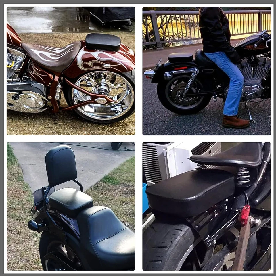Rectangular Pillion Passenger Pad Seat 8 Suction Cup Pad For Harley Motorcycle - Image 3 of 4