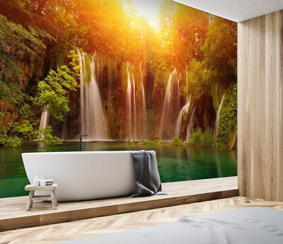 3D Nature Waterfall ZHUA13229 Wallpaper Wall Murals Removable Self-adhesive Ann