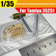 1/35 U.S. Medium Tank M4A3 Sherman Metal Gun Barrel Shells Kit for Tamiya 35251