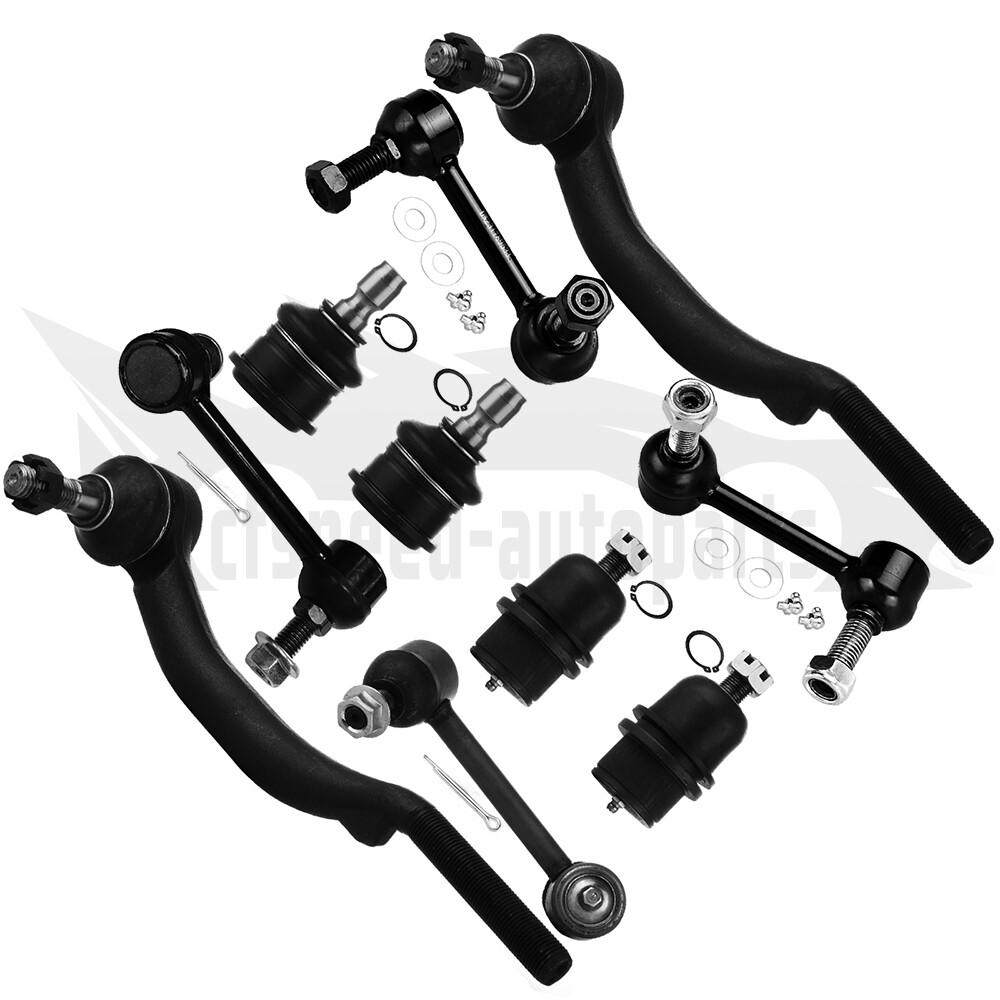 10pcs Front Ball Joint Steering Sway Bar Tie Rod End For 2004-2007 Buick Rainier