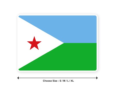 Aufkleber Flagge Dschibuti Dschibuti 10cm(S) - 28cm(XL) Sticker weißer Rand