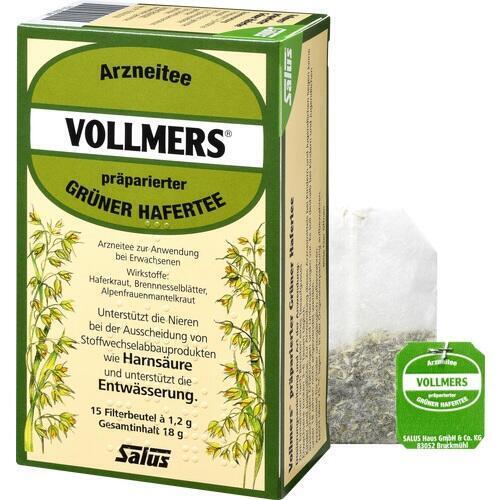 VOLLMERS präparierter grüner Hafertee Filterbeutel, 15 St PZN 05371847 - Bild 1 von 1
