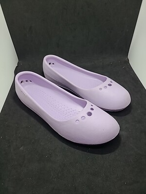 Crocs Prima Women's Size 10 Ballet Flats Lavender Rubber Comfort Slip-On Shoes