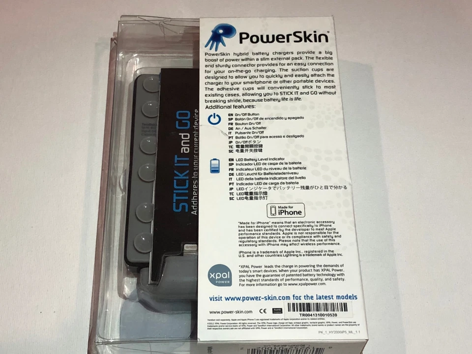 Cargador de batería híbrido PowerSkin 2000 mAh para iPhones de Apple Foto 4 de 4