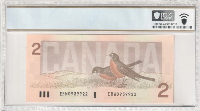 1986 $2 Bank of Canada Sign G.G. Thiessen & J.W. Crow UNC 64 PPQ - Image 2 of 2