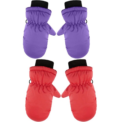 2/4x Warm Boys Girls Thick Soft Full Finger Knitted Gloves Mittens Kids Gloves - Bild 33 von 39