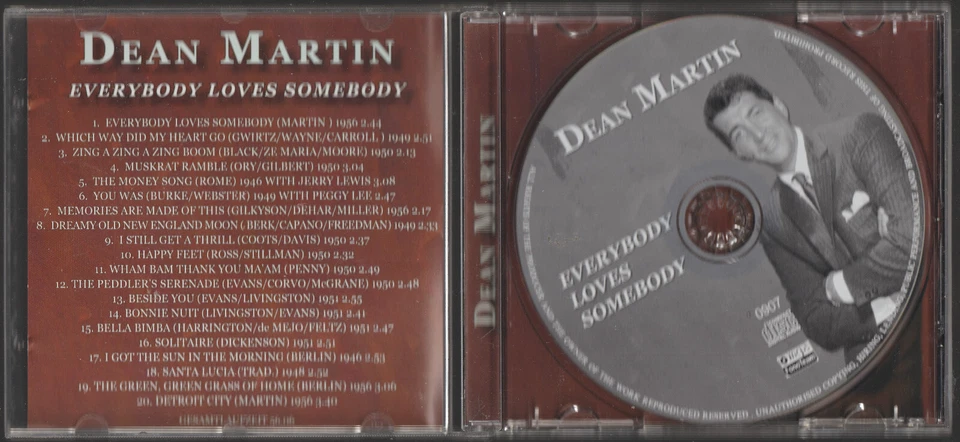 Dean Martin - Everybody loves somebody (20 tracks) [CD] SG - Bild 2 von 2