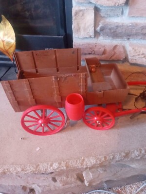 Jouet Ancien Prairie Wagon - The Lone Ranger - Marx Toys - Années 70