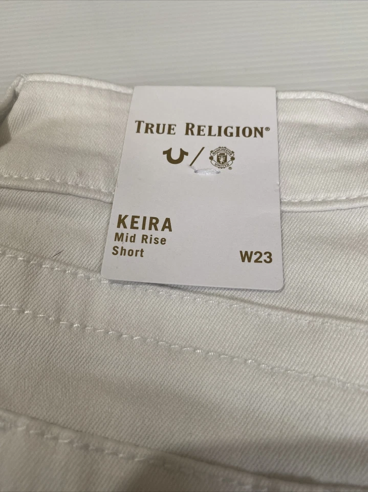 True Religion Jean Shorts Mid Rise Keira Overdyed W23 RRP £129 - Image 4 of 4