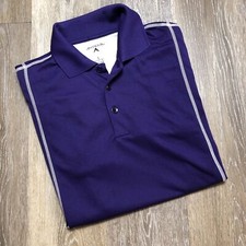 ANTIGUA Performance Button Front Purple Polo Golf Shirt Men's Size Small