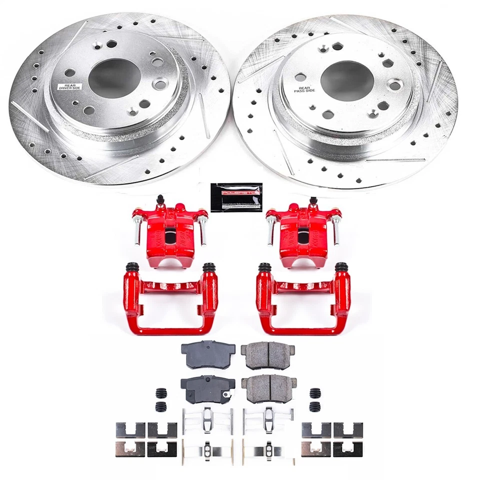 KC4989 Powerstop Juego de frenos de 2 ruedas con pinzas traseras para Acura RL 2002-2004 Foto 2 de 4