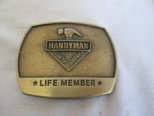 Handyman Club of America Belt Buckle Life Member Brass Vintage 1996 NICE