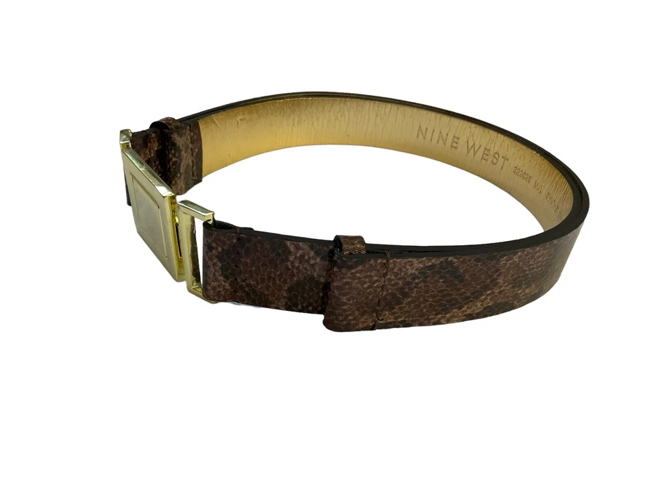 Nine West 合成皮革皮带可调节金色扣 M/L #10•4 — 第 4/4 张图片
