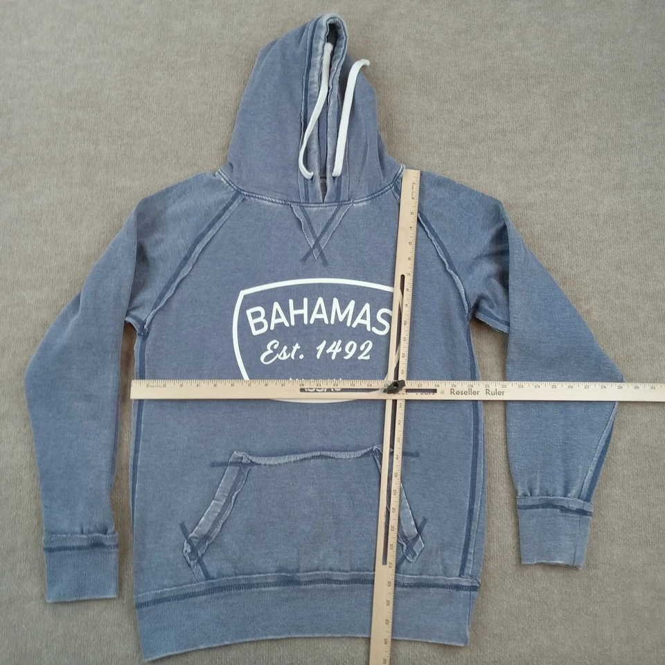 Sudadera con Capucha Basix of America Bahams Mujer Grande Azul Pullover Manga Larga Cordón Foto 2 de 4