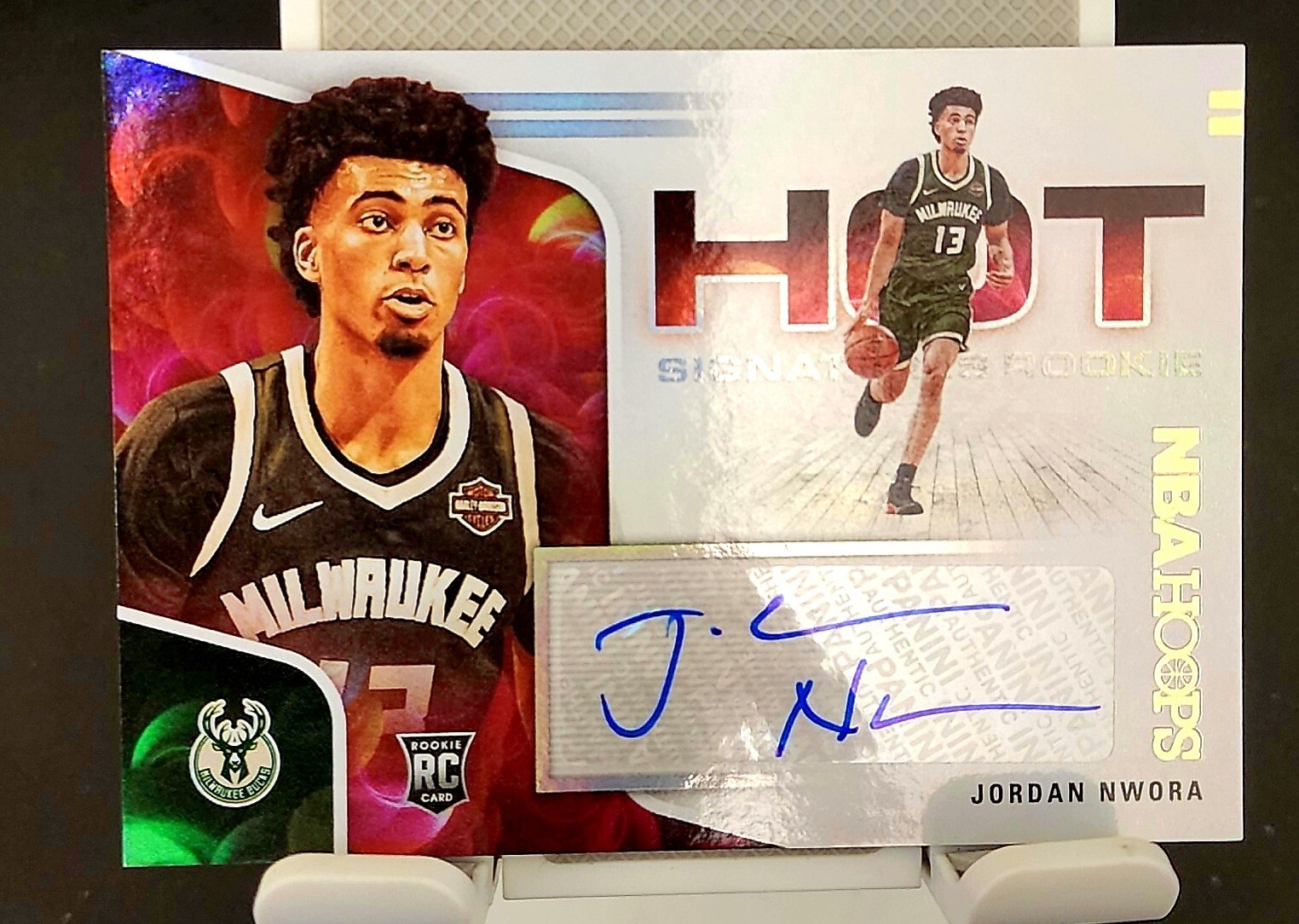 2020-21 NBA Hoops Hot Signatures Rookies Jordan Nwora #HR-JNW Rookie Auto