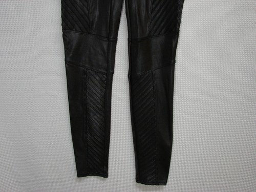 Spanx Pants Faux Leather Moto Leggings Black Mid Rise 20136R Womens Medium - Picture 3 of 8