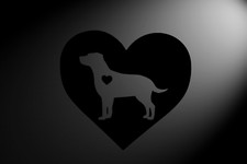 Labrador Dog Heart CNC cut Decal Vinyl Sticker -Pic from multiple colors! O651