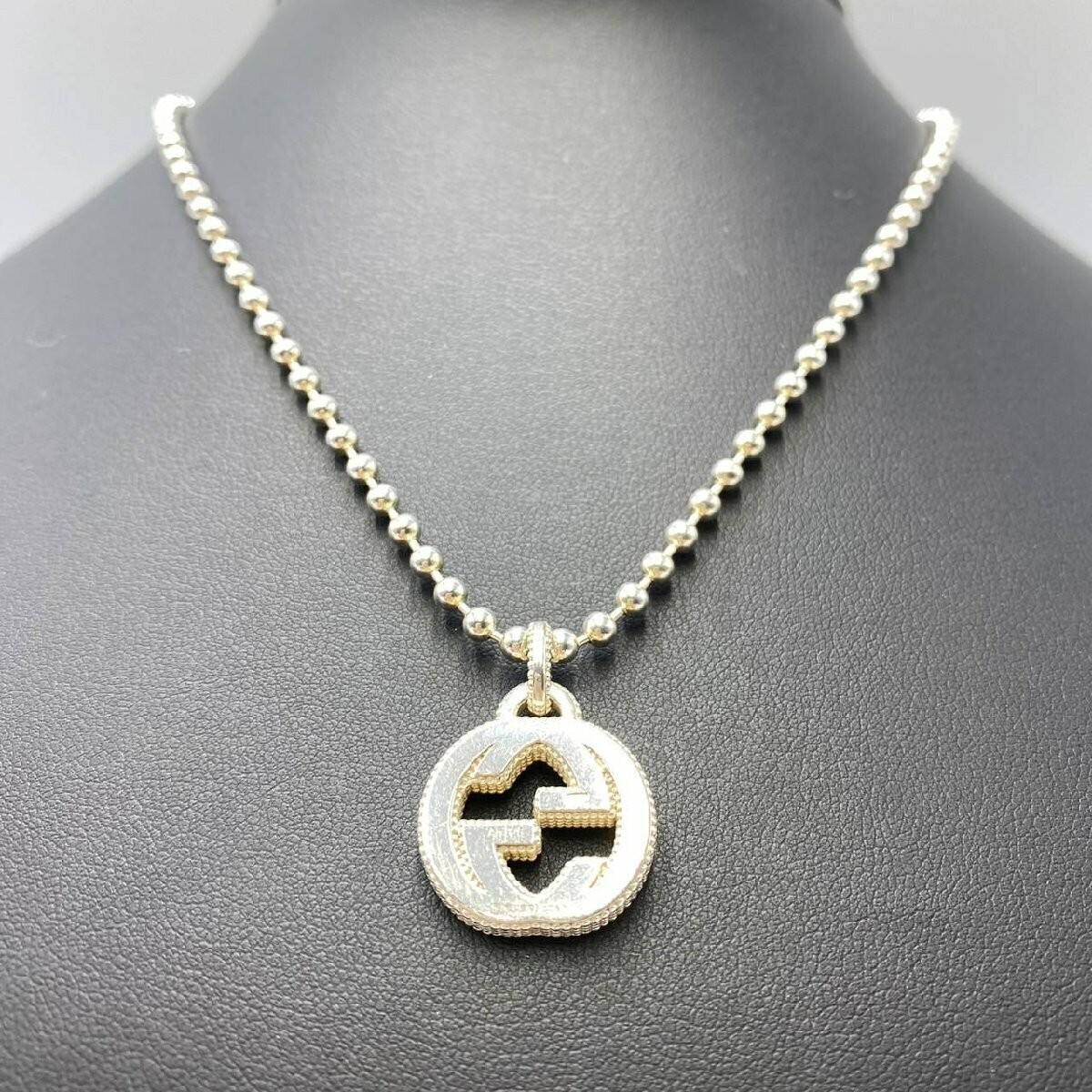 GUCCIグッチGG Logo Silver Chain Boule Necklaceネックレス GUCCI BRITT INTERLOCKING GG LOGO 925 STERLING SILVER Ball