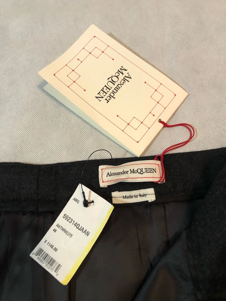 Pantalón Alexander McQueen Acampanado Sastre Lana Talla 46 IT / 10 US NUEVO CON ETIQUETAS $1145 Foto 3 de 4