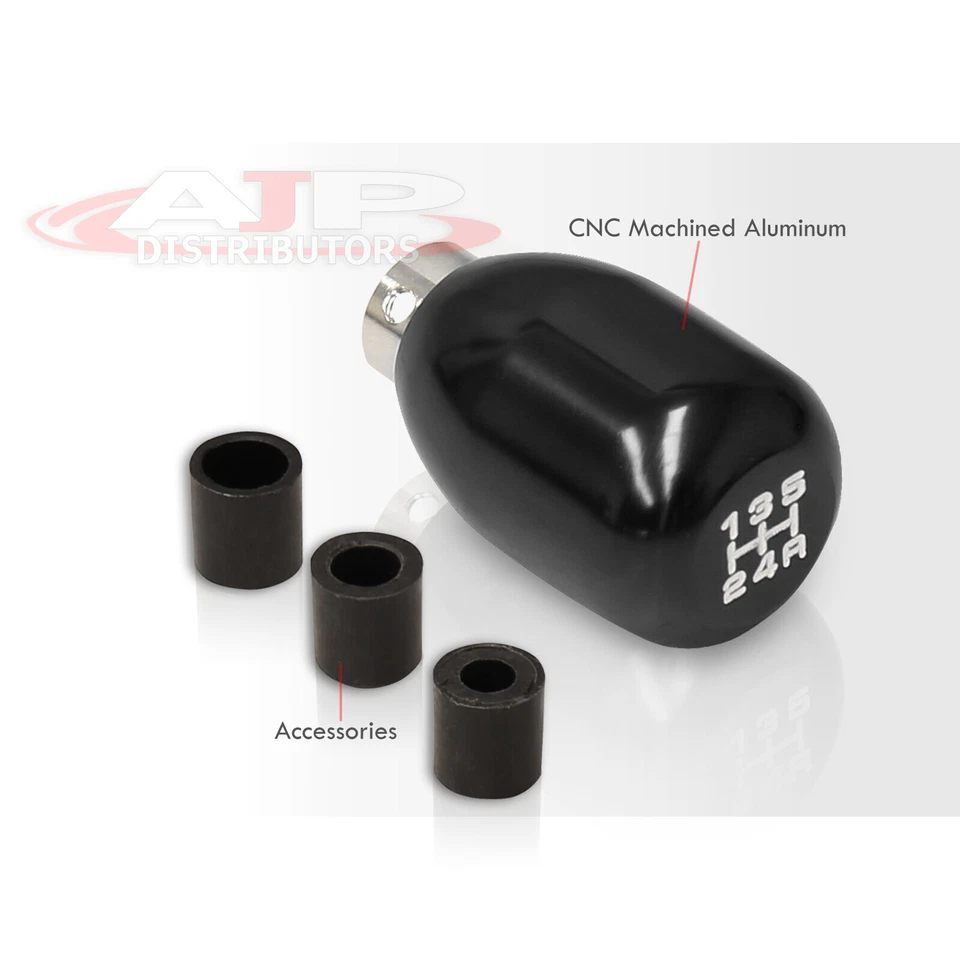 JDM Black TypeR Racing Manual M/T 5-Speed Gear Shifter Shift Knob For M8 M10 M12 Foto 3 de 4