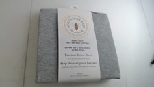 Burt's Bees Bassinet Fitted Sheet Organic 100 Cotton Gray Unisex 15" x 33" NIP