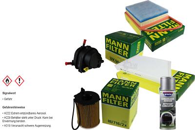 MANN-FILTER Inspektionspaket Presto Klima-Reiniger für Peugeot 206+ 1.4 HDi eco
