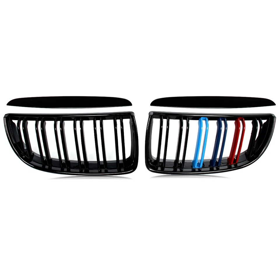 Gloss Black M-Color Front Kidney Grille For BMW E90 E91 323i 328i 335i 2005-2008 Foto 4 de 4