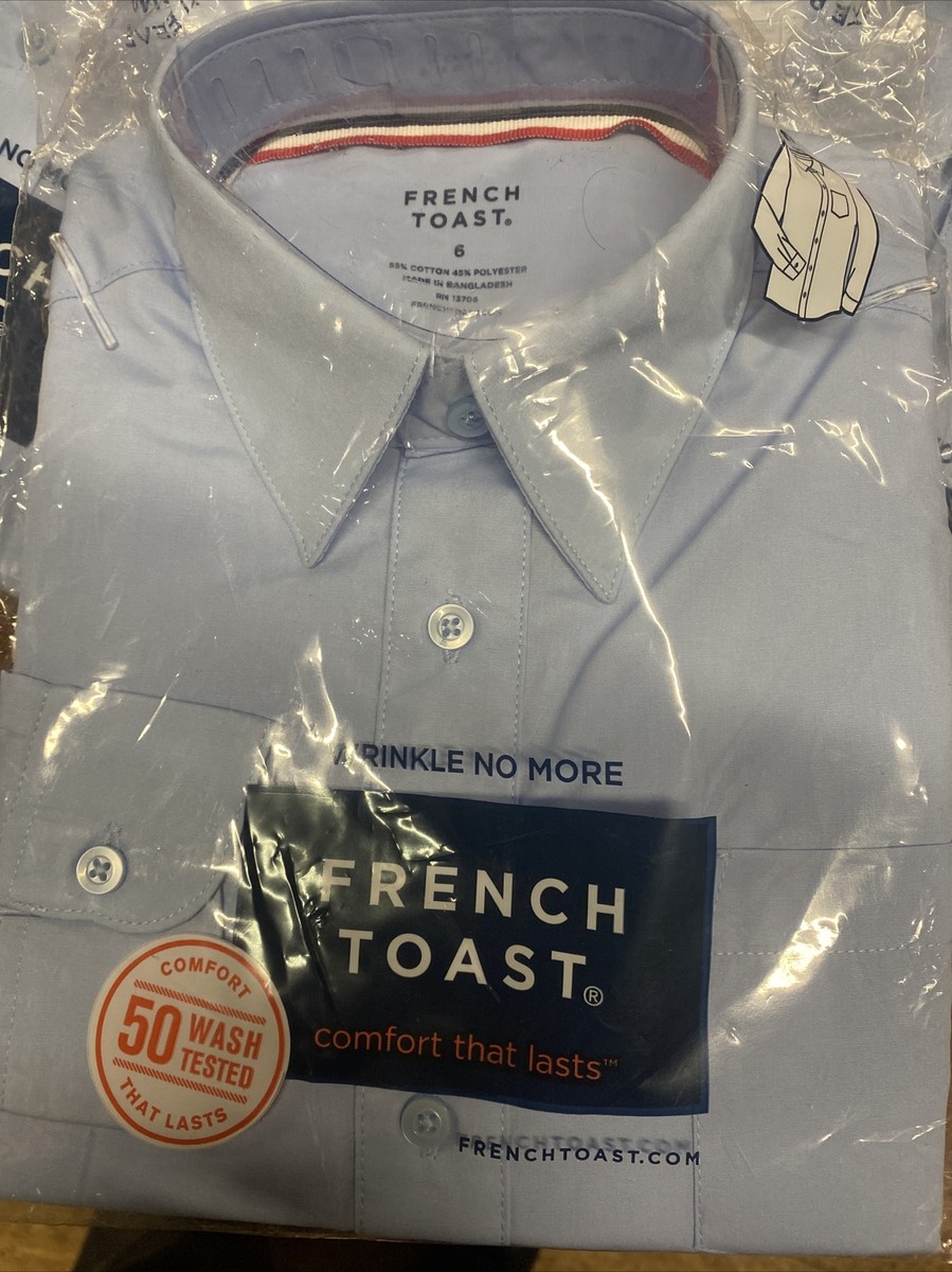 french toast Size 6 boys youth school shirt Light blue Dress
