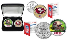 SAN FRANCISCO 49ERS Officially Licensed NFL 2-COIN SET w/ Deluxe Display Box