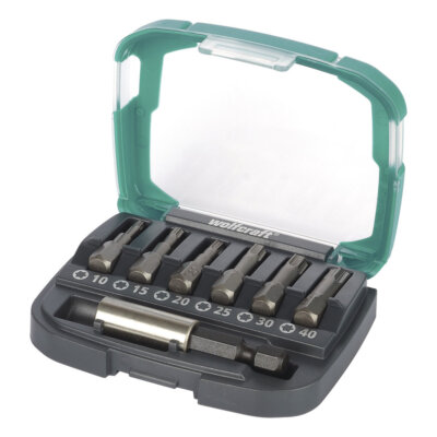 Wolfcraft FIX-GRIP Bit-Box 7-teilig Torx TX 10 15 20 25 30 40 Bit Set