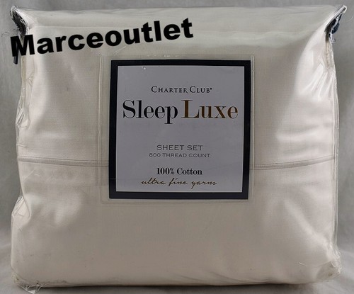 Charter Club Sleep Luxe 800 Thread Count FULL Sheet Set Ivory