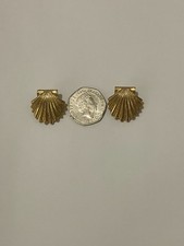 Vintage Christian Dior Clip On Earrings Gold Tone Shell