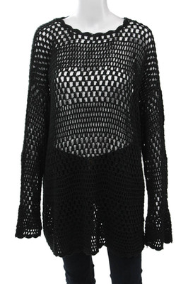 Show Me Your Mumu Unisex Black Boho Crew Neck Long Sleeve Sweater Size S