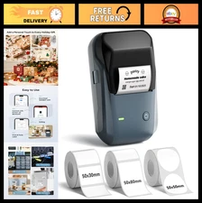 Label Maker Machine with Bluetooth, 3 Tapes, Thermal Printer for Home, Office &