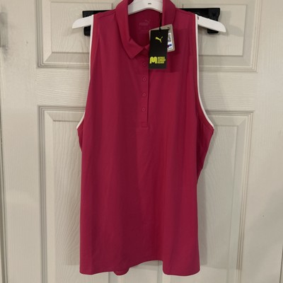 Puma MATTR Polo Shirt Women's XL Orchid Pink Golf Short Sleeve UV Protection