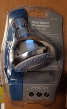 New -Sealed Plumb Works 678-6032 3-Spray Setting Fixed Mount Showerhead - Chrome