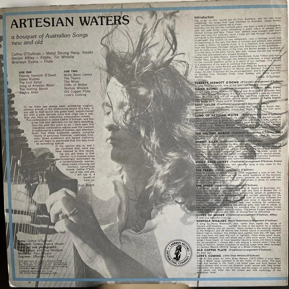 Rare ARTESIAN WATERS Cathie O'Sullivan LP - Image 2 of 4